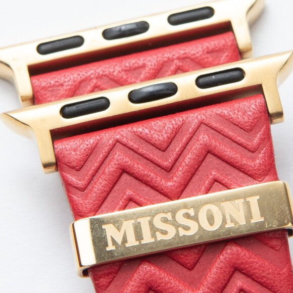 Missoni Zigzag Apple Watch Gift Set Watchband Cover Leather Red New In Box - Picture 3 of 8